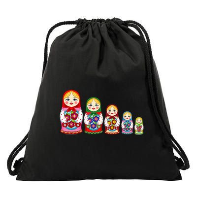 Russian Nesting Dolls Matryoshka Drawstring Bag