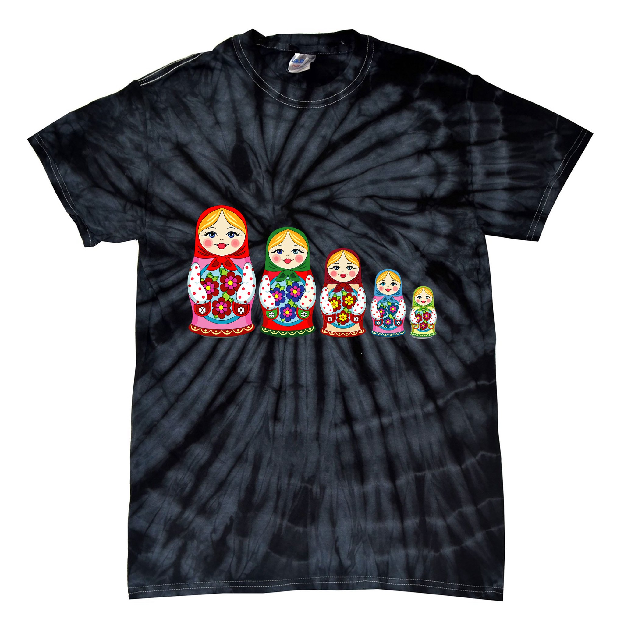 Russian Nesting Dolls Matryoshka Tie-Dye T-Shirt
