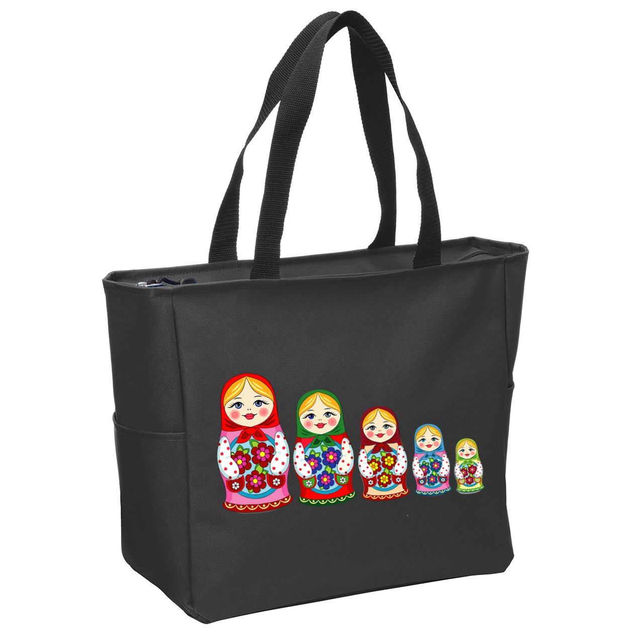Russian Nesting Dolls Matryoshka Zip Tote Bag