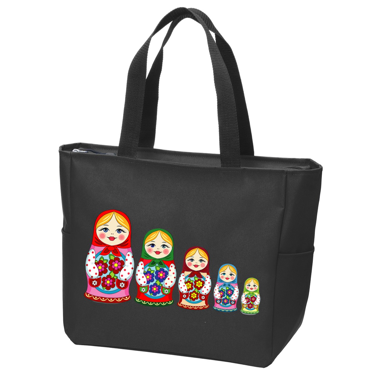 Russian Nesting Dolls Matryoshka Zip Tote Bag