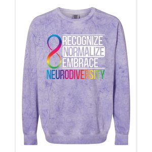 Recognize Normalize Embrace Neurodiversity Adhd Awareness Gift Colorblast Crewneck Sweatshirt