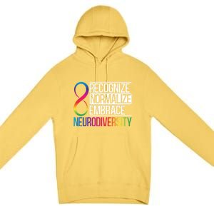 Recognize Normalize Embrace Neurodiversity Adhd Awareness Gift Premium Pullover Hoodie