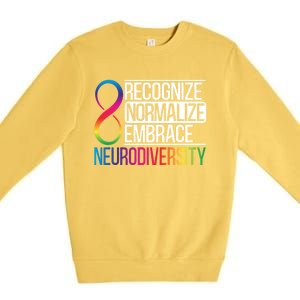 Recognize Normalize Embrace Neurodiversity Adhd Awareness Gift Premium Crewneck Sweatshirt