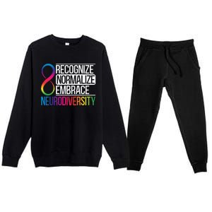 Recognize Normalize Embrace Neurodiversity Adhd Awareness Gift Premium Crewneck Sweatsuit Set