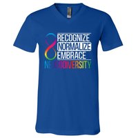 Recognize Normalize Embrace Neurodiversity Adhd Awareness Gift V-Neck T-Shirt