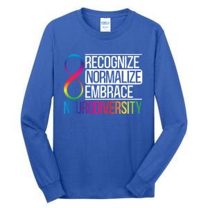 Recognize Normalize Embrace Neurodiversity Adhd Awareness Gift Tall Long Sleeve T-Shirt