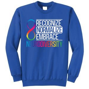 Recognize Normalize Embrace Neurodiversity Adhd Awareness Gift Tall Sweatshirt