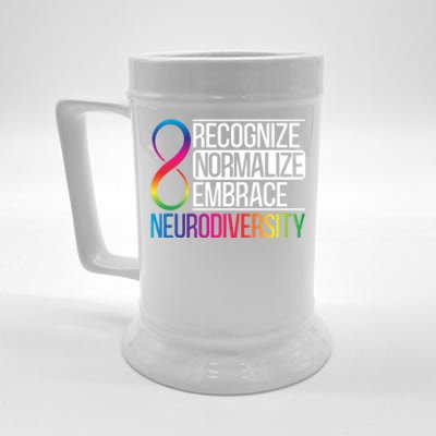 Recognize Normalize Embrace Neurodiversity Adhd Awareness Gift Beer Stein