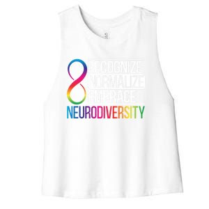 Recognize Normalize Embrace Neurodiversity Adhd Awareness Gift Women's Racerback Cropped Tank