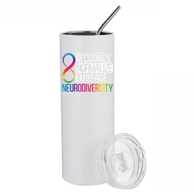 Recognize Normalize Embrace Neurodiversity Adhd Awareness Gift Stainless Steel Tumbler