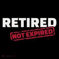 Retired Not Expired Drawstring Bag
