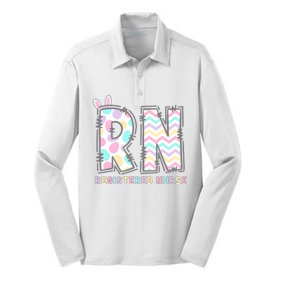 Registered Nurse Easter Day Silk Touch Performance Long Sleeve Polo