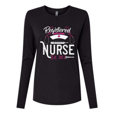 Registered Nurse Est RN Nursing School Graduation Gifts Womens Cotton Relaxed Long Sleeve T-Shirt