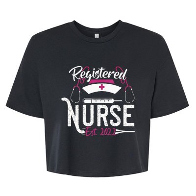 Registered Nurse Est RN Nursing School Graduation Gifts Bella+Canvas Jersey Crop Tee