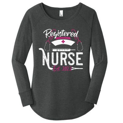 Registered Nurse Est RN Nursing School Graduation Gifts Women's Perfect Tri Tunic Long Sleeve Shirt