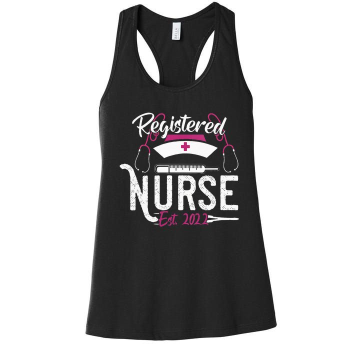 Registered Nurse Est RN Nursing School Graduation Gifts Women's Racerback Tank