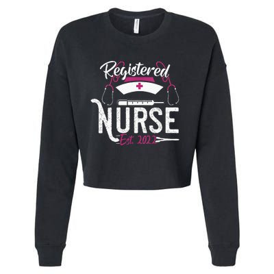 Registered Nurse Est RN Nursing School Graduation Gifts Cropped Pullover Crew