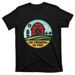 Retro No Farming No Food No Farmers Funny Farm Lovers T-Shirt