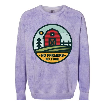 Retro No Farming No Food No Farmers Funny Farm Lovers  Colorblast Crewneck Sweatshirt