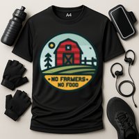 Retro No Farming No Food No Farmers Funny Farm Lovers  Cooling Performance Crew T-Shirt