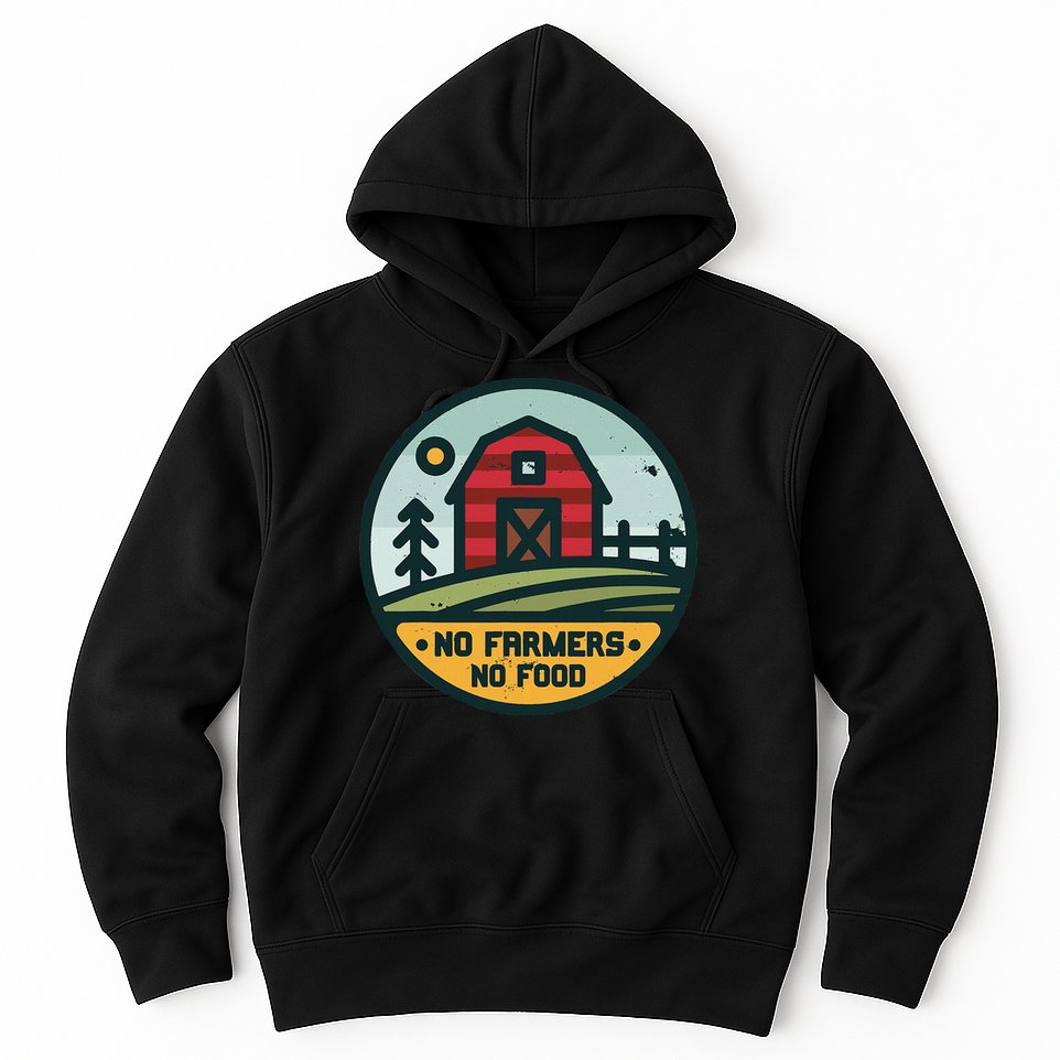 Retro No Farming No Food No Farmers Funny Farm Lovers  Hoodie