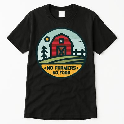 Retro No Farming No Food No Farmers Funny Farm Lovers  Tall T-Shirt
