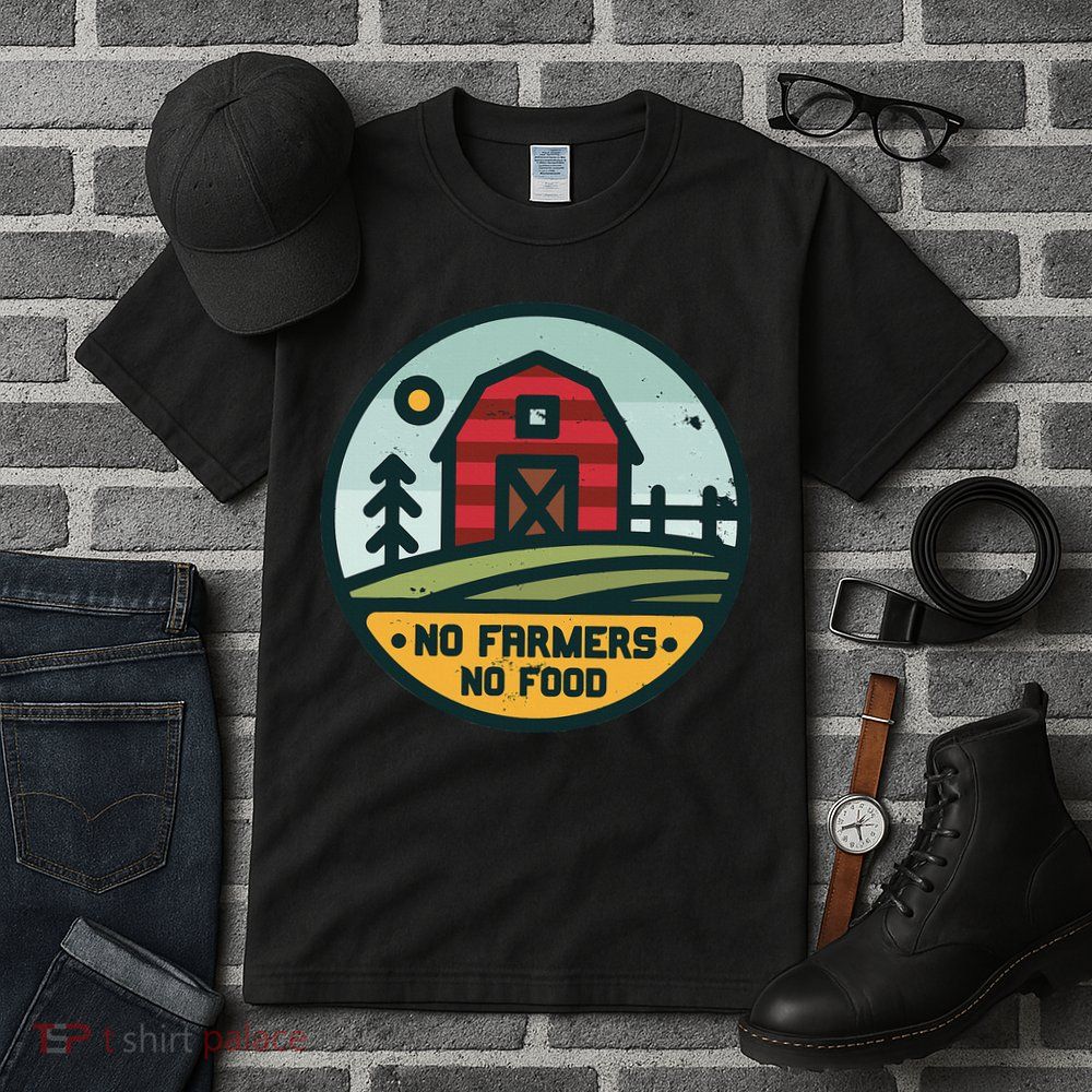 Retro No Farming No Food No Farmers Funny Farm Lovers  Tall T-Shirt