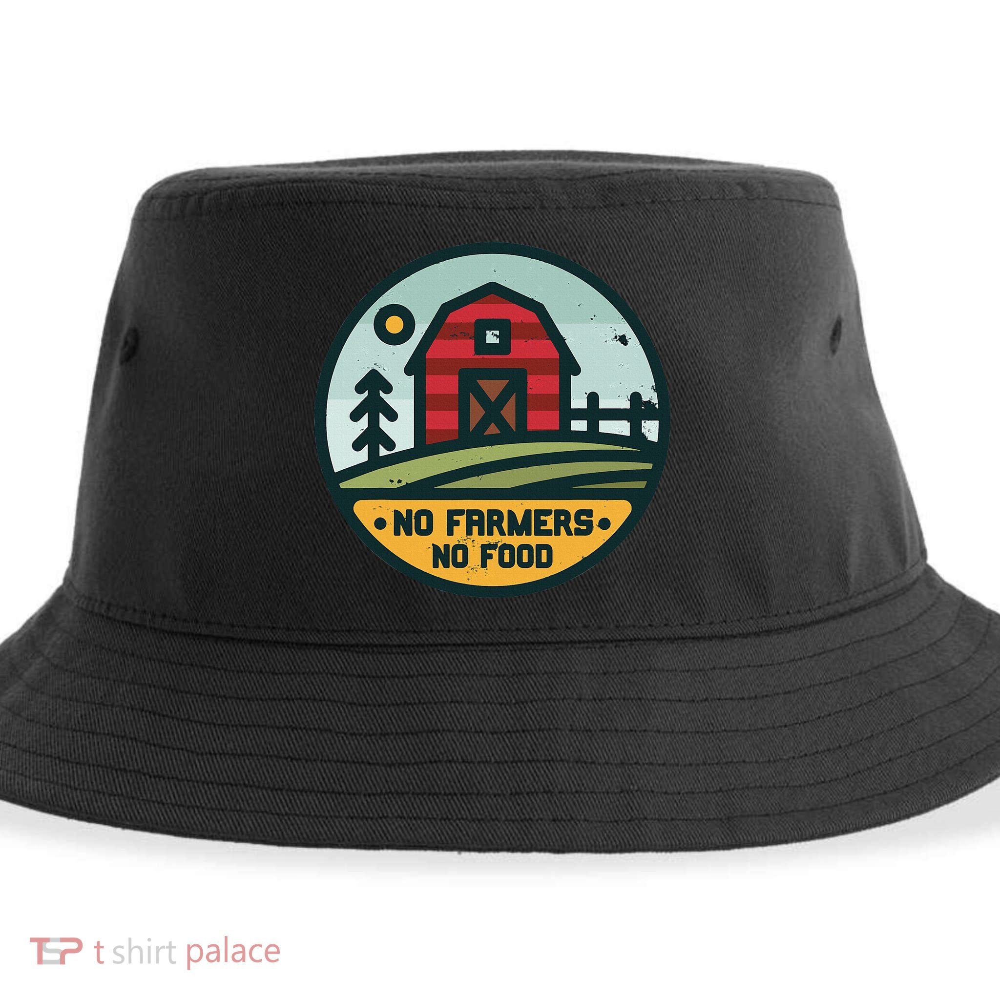 Retro No Farming No Food No Farmers Funny Farm Lovers  Sustainable Bucket Hat