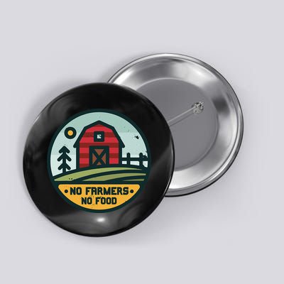 Retro No Farming No Food No Farmers Funny Farm Lovers  Button