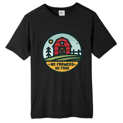 Retro No Farming No Food No Farmers Funny Farm Lovers  Tall Fusion ChromaSoft Performance T-Shirt