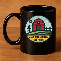 Retro No Farming No Food No Farmers Funny Farm Lovers  11oz C Handle Ceramic Mug
