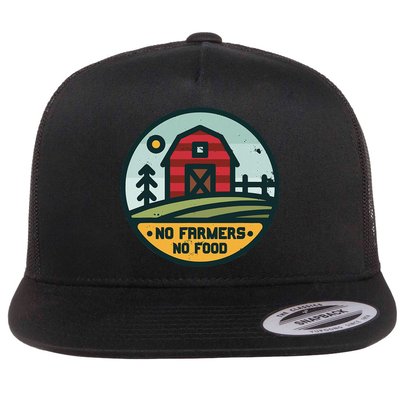 Retro No Farming No Food No Farmers Funny Farm Lovers  Flatbill Hat