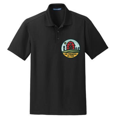 Retro No Farming No Food No Farmers Funny Farm Lovers  Dry Zone Grid Polo