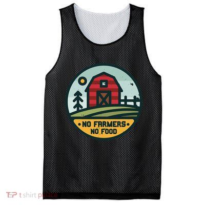 Retro No Farming No Food No Farmers Funny Farm Lovers  Mesh Reversible Basketball Jersey Tank