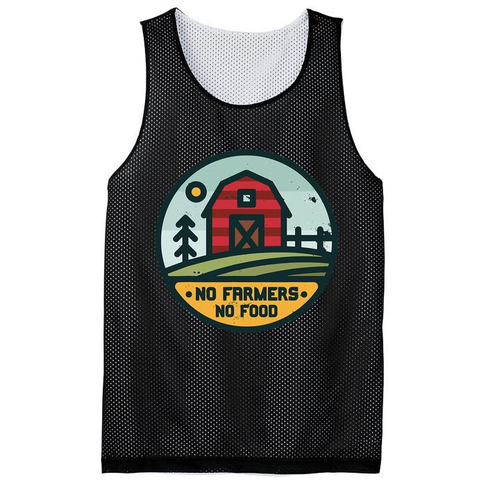 Retro No Farming No Food No Farmers Funny Farm Lovers  Mesh Reversible Basketball Jersey Tank