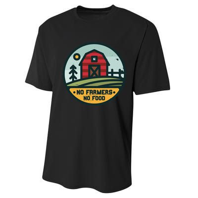 Retro No Farming No Food No Farmers Funny Farm Lovers  Performance Sprint T-Shirt