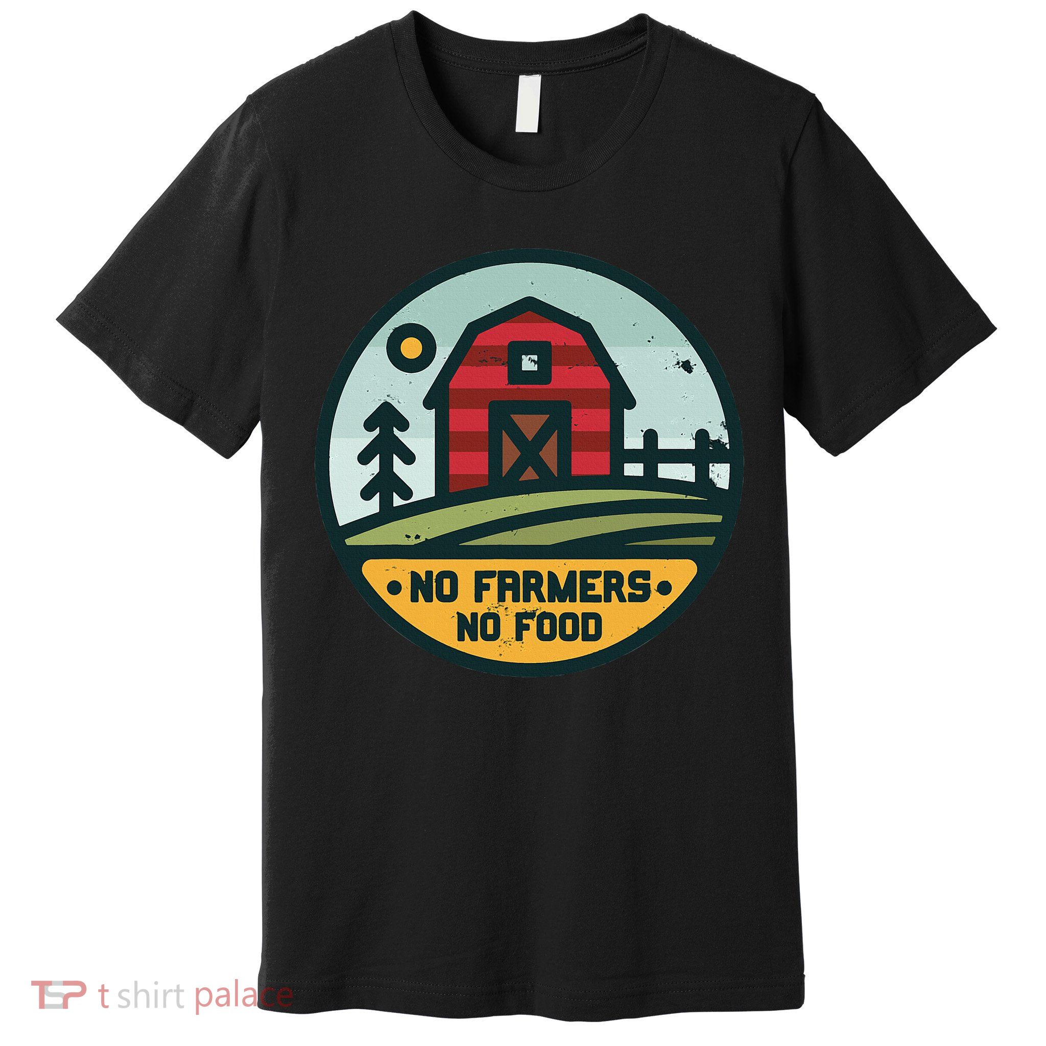 Retro No Farming No Food No Farmers Funny Farm Lovers  Premium T-Shirt