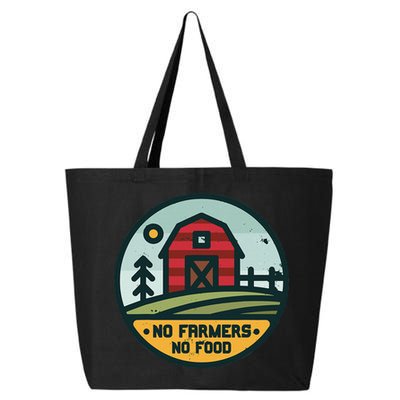 Retro No Farming No Food No Farmers Funny Farm Lovers  25L Jumbo Tote