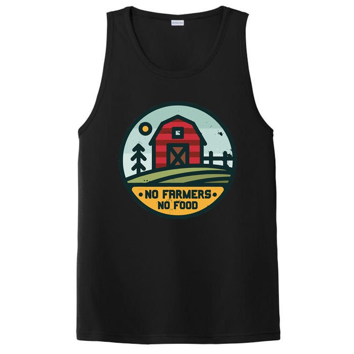 Retro No Farming No Food No Farmers Funny Farm Lovers  PosiCharge Competitor Tank