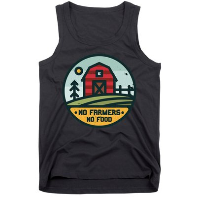 Retro No Farming No Food No Farmers Funny Farm Lovers  Tank Top