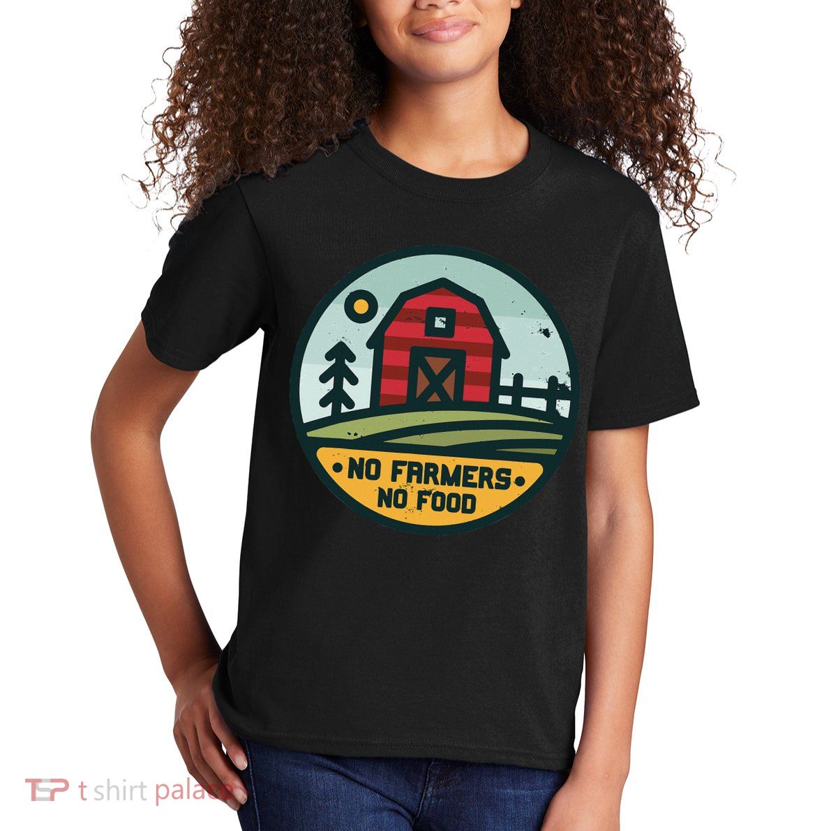 Retro No Farming No Food No Farmers Funny Farm Lovers  Kids T-Shirt