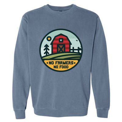 Retro No Farming No Food No Farmers Funny Farm Lovers  Garment-Dyed Sweatshirt