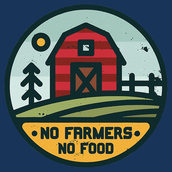 Retro No Farming No Food No Farmers Funny Farm Lovers  Infant Baby Jersey Bodysuit