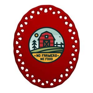 Retro No Farming No Food No Farmers Funny Farm Lovers  Ceramic Oval Ornament