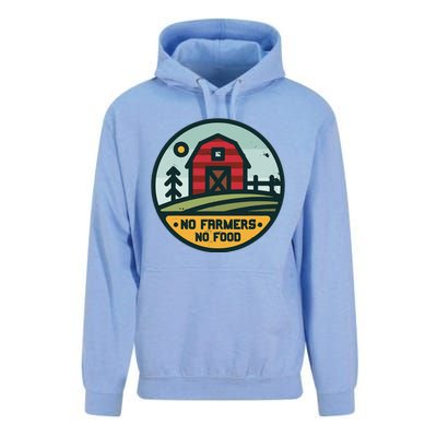 Retro No Farming No Food No Farmers Funny Farm Lovers  Unisex Surf Hoodie