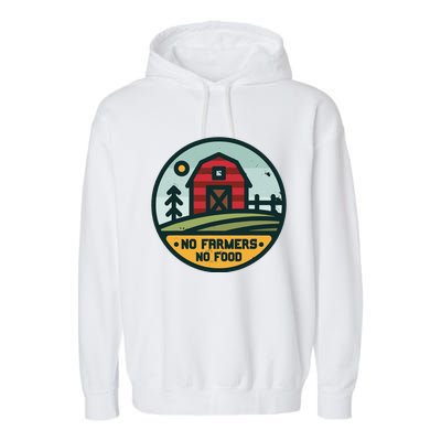 Retro No Farming No Food No Farmers Funny Farm Lovers  Garment-Dyed Fleece Hoodie