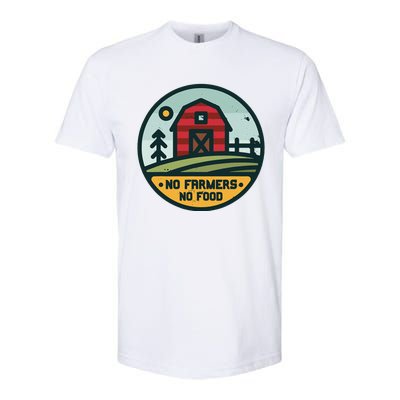 Retro No Farming No Food No Farmers Funny Farm Lovers  Softstyle CVC T-Shirt