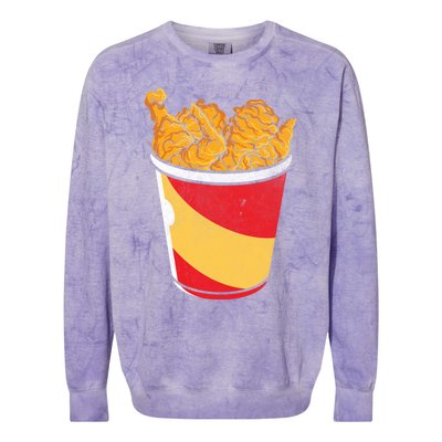 Retro National Fried Chicken Day Funny Fast Food Lover Gift Colorblast Crewneck Sweatshirt