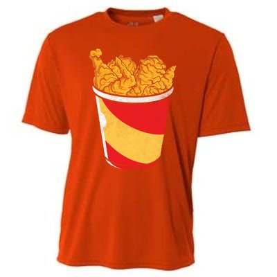 Retro National Fried Chicken Day Funny Fast Food Lover Gift Cooling Performance Crew T-Shirt