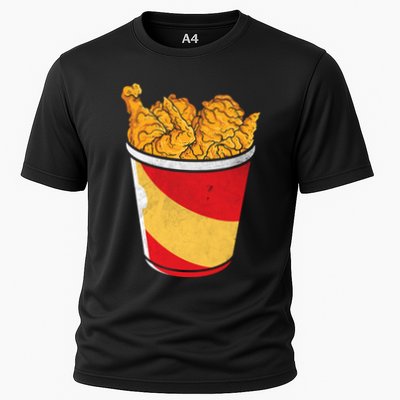 Retro National Fried Chicken Day Funny Fast Food Lover Gift Cooling Performance Crew T-Shirt